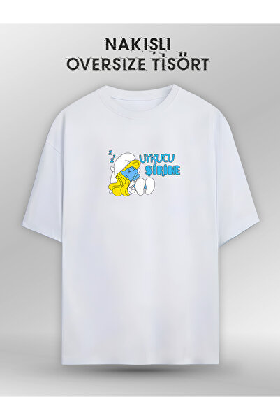 Trakya Bazaar Uykucu Şirine (Orijinal Oversize Nakışlı Tişört)