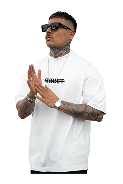 BEGRİFF Unisex Üstü Çizgili Trust Yazılı Tshirt