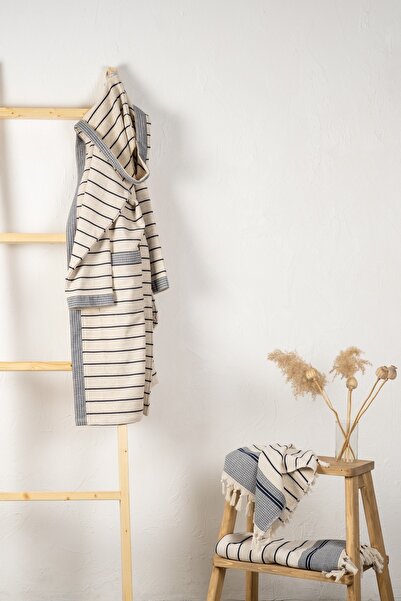 Ecocotton Erkek Bornoz Arden %100 Organik Pamuk Kenevir Karışımlı Erkek Bornoz