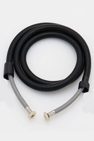 Genel Markalar Siyah Banyo Örgülü Duş Hortumu 1,5 Metre Kopmaz Patlamaz Duş S...