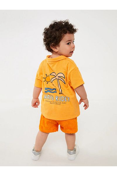 LC Waikiki LCW Baby Men's Polo Neck Printed Short Sleeve T-Shirt