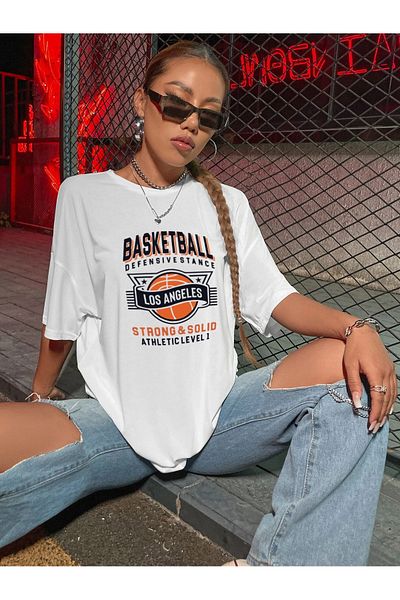 Jose Clothing Μπλουζάκι με λευκή στάμπα Unisex από οργανικό βαμβάκι Oversize - Κοντό μανίκι
