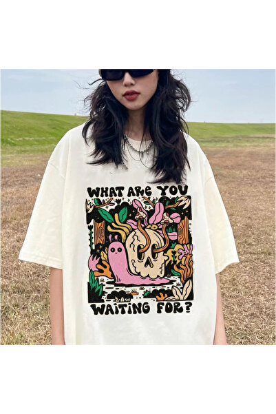 Jose Clothing Μπλουζάκι με λευκή στάμπα Unisex από οργανικό βαμβάκι Oversize - Κοντό μανίκι