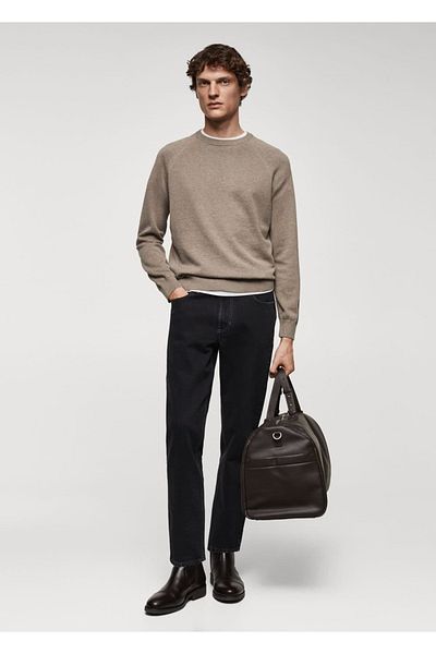MANGO Man Dünner Strickpullover aus Baumwolle