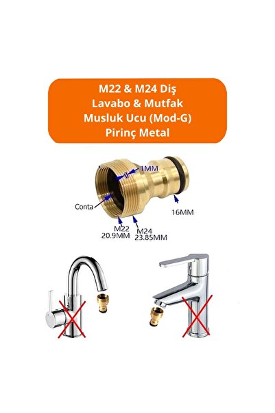 MSO TEKNOLOJİ Bahçe Sulama VIP Kalite Musluk Hortum Adaptör (Mod-G)