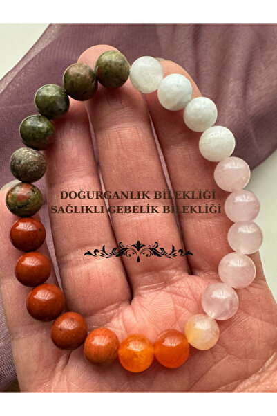 STORE ZARMAN Fertility Bracelet-Healthy Pregnancy Bracelet (Moonstone, Jasper, Carnelian, P. Quartz, Unicite)