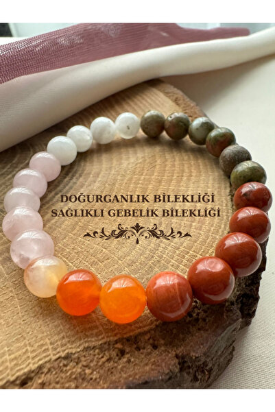STORE ZARMAN Fertility Bracelet-Healthy Pregnancy Bracelet (Moonstone, Jasper, Carnelian, P. Quartz, Unicite)