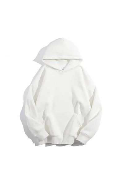 EXPECTED Unisex Basic Hooded Unprinted Απλό Oversize Φούτερ με κουκούλα 3 κλωστών 100% βαμβάκι