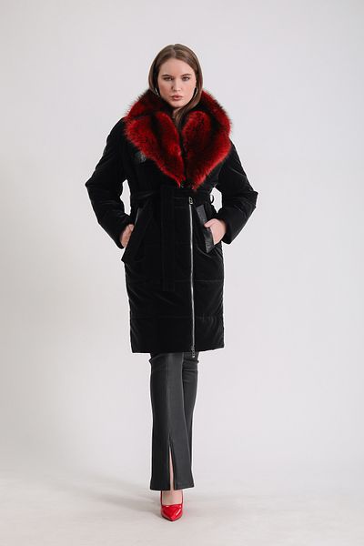 Leather Club Python Garnished Destiny Coat with Black Fox Accessories