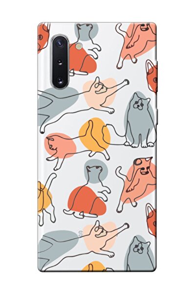 frondcase حافظة هاتف شفافة متوافقة مع هاتف سامسونج نوت 10 على شكل قطة