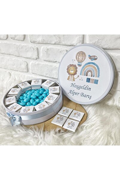 Genel Markalar 100 Adet Çikolata+200 GR Draje Aslan Temalı İsme Özel Hoşgeldi...