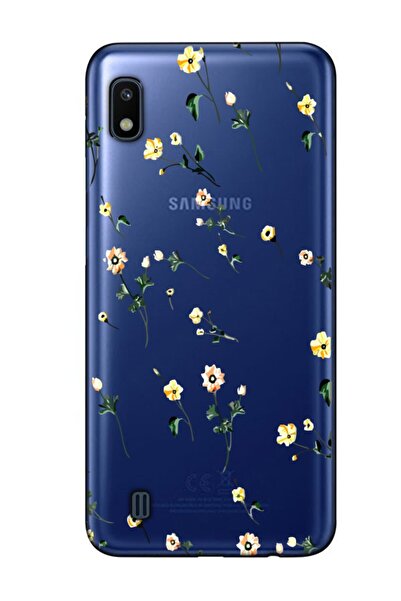 frondcase Samsung A10 Çiçekli Şeffaf Telefon Kılıfı