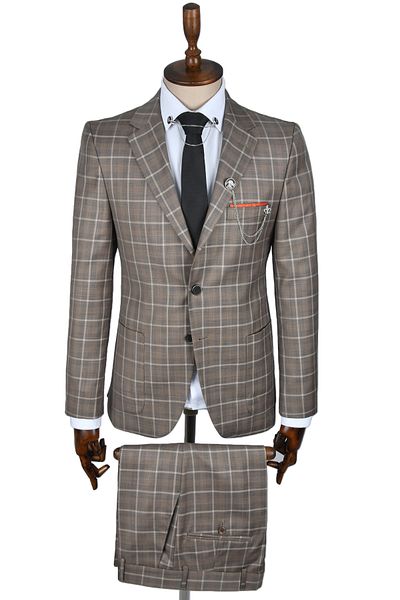 DeepSEA Plaid Patterned Double Button Double Slit 2-Piece Suit2300372