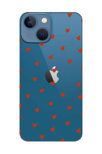 frondcase حافظة هاتف آيفون 13 ميني شفافة على شكل قلوب صغيرة