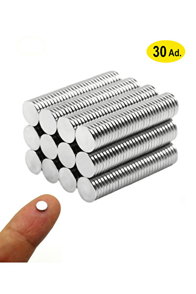 Dünya Magnet 30 Adet, Yuvarlak Neodyum Mıknatıs, 5x1 Mm, Mini Neodyum, Güçlü ...