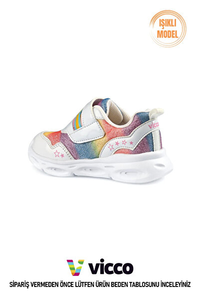 Vicco 22-30 Numara Işıklı Ortopedik Taban Kız Çocuk Günlük Hafifi Ayakkabı
