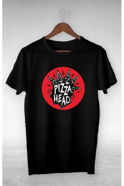 PERISENSE تي شيرت كبير الحجم مطبوع عليه رأس بيتزا للرجال والنساء للجنسين
