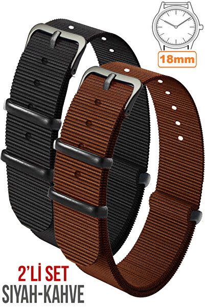 COBRA سوار ساعة Fossil-Welder-Casio-Seiko-Omega-Armani مقاس 18 ملم - نسيج نات...