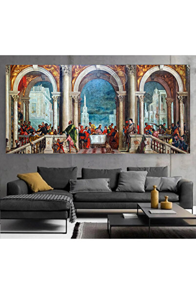 EMİLART Paolo Veronese Levi'nin Evinde Ziyafet Son Akşam Yemeği HD Kalite Kan...