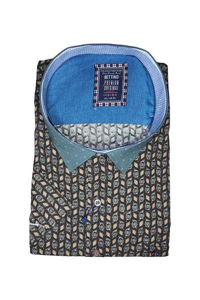 marufshop Ανδρικό κοντομάνικο πουκάμισο Lycra κατάλληλο για μεγάλο μέγεθος 130 κιλών