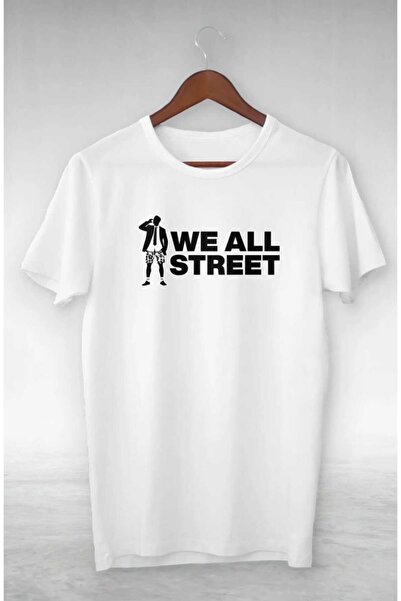 PERISENSE تي شيرت كبير الحجم مطبوع عليه We All Street للنساء والرجال للجنسين