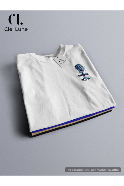 NEVERMIND Design special unisex Music Glich - Tricou supradimensionat