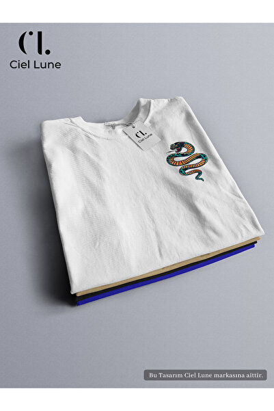 NEVERMIND Unisex Retro Snake Special Design - Υπερμεγέθη μπλουζάκι