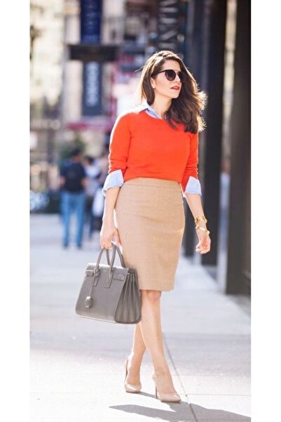 CNG MODA Fusta de birou Mărime midi clasică