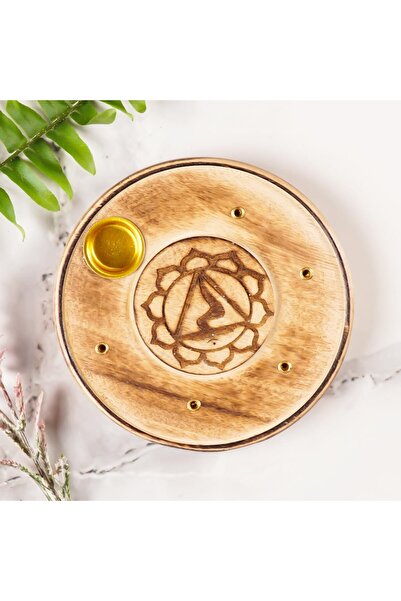 Mitr Solar Pleksus Yuvarlak Ahşap Konik Tütsülük