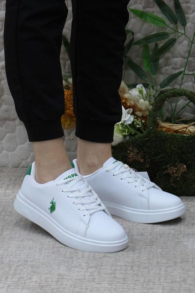 U.S. Polo Assn. US Polo AssnLinde Alb Verde Anatomical Produs Original Sneaker Pantofi damă 