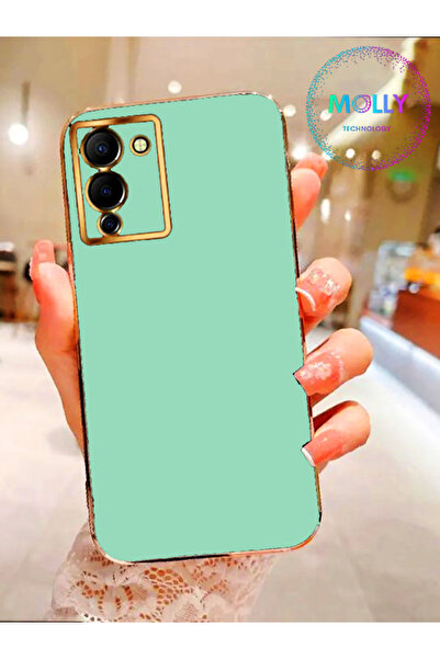 Molly İnfinix Note 12 G96 İçin Su Yeşili Kenarları Gold Detaylı Lüks Silikon ...