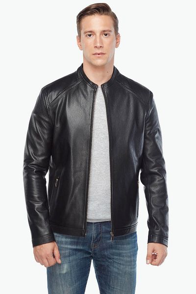 Deriza Armond Black Jumbo Leather Coat