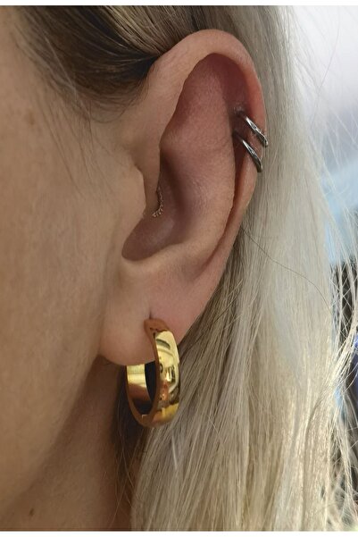 Bylin Cerrahi Çelik Halka Küpe - Kalınlık 4mm - Halka Çapı 16mm - 1 Çift