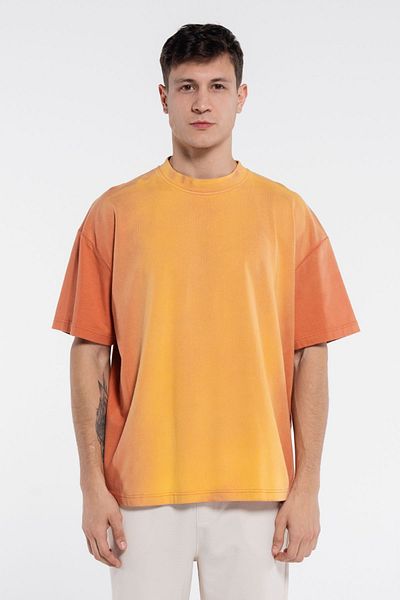 Friday Offset Seyu Men's - Orange Extra Oversize Crew Neck 100% Cotton T-Shirt
