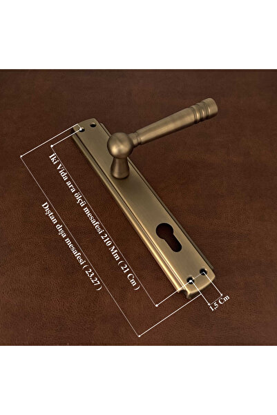 KOLDOOR Osmanlı Mat Antik Sarı Bravo Aynalı Yale Çelik Kapı Kolu Sol Aşağı Basar Tek Yön 1 Adet