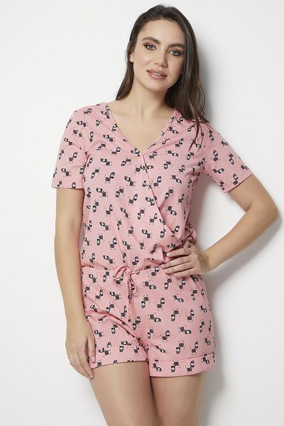 Doremi Women's Salmon Zebra Printed Jumpsuit Nightgown New Season (12 Pieces Economic Package)