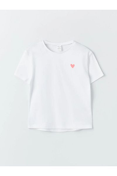 LC Waikiki LCW baby Crew Neck Printed Short Sleeve Baby Girl T-Shirt