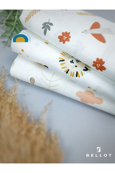BELLOT Muslin Blanket Muslin Cover 80*80 Cm Muslin Cloth Organic Muslin Set of 3 Blankets