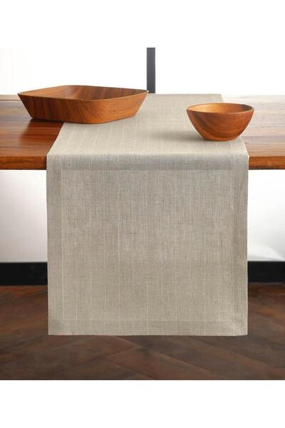 Rual Covor decorativ din in 40 x 250 cm - Cremă crudă organică