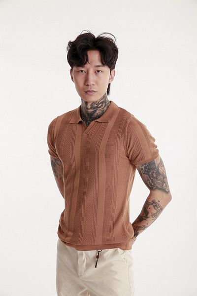 The Champ Clothing Ανδρικό πλεκτό μπλουζάκι Polo Neck