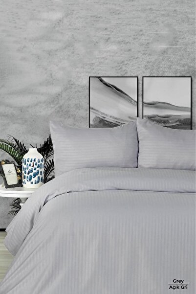 Miabella Home Set cuvertură de pilota elegant cu dungi duble, Premium, Satin ...