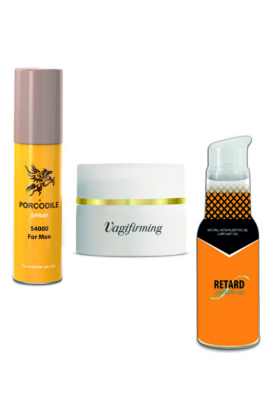 Porcodile Sprey - Retard Su Bazlı Kayganlaştırıcı Jel Ve Vagifirming Krem