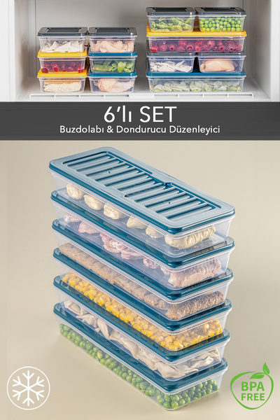 Meleni Home 6-Piece Microwave Compatible Food Oil Storage Container - 1170 ml