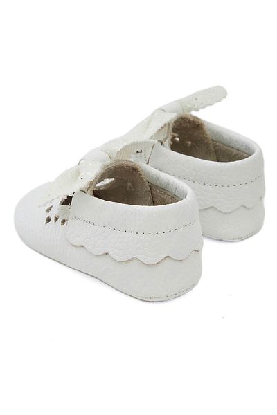 Beybium Bobby White Natural Leather Baby Moccasin