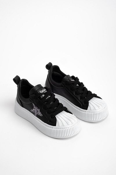 Lal Shoes & Bags Pantofi de damă Neel Star Stone cu detalii casual-alb și negru