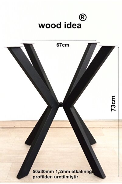 wood idea 73 cm metal ahtapot masa ayağı