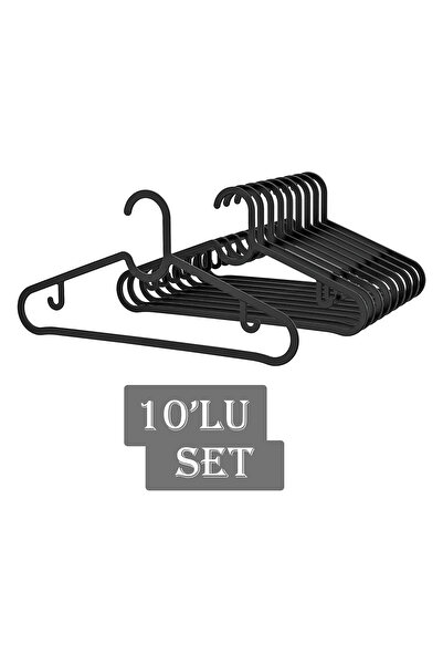 LİRAZON 10 Adet Ahşap Görünümlü Plastik Askı Gömlek Elbise T-shirt Pantolon A...