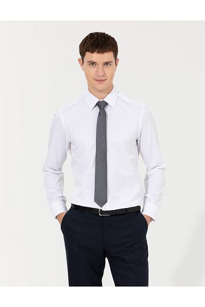 Pierre Cardin ΛΕΥΚΟ ΠΟΥΚΑΜΙΣΟ PİERRE CARDIN WOVEN SLIM FIT