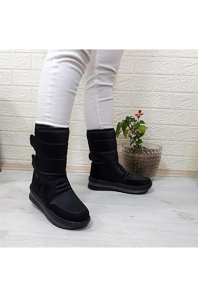 Twingo 815 Black Color Fur Lined Side Velcro Boots
