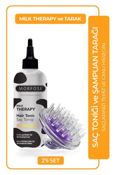 Morfose Milk Therapy Niacinamide ve Ceramide İçeren Nemlendirici Saç Bakım Toniği 300 ml+ Şampuan Tarağı